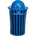 Global Equipment Recycling Can w/Dome Lid, 36 Gallon, Blue 261946BL